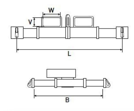 Batterietraverse für Gabelstapler technische Zeichnung