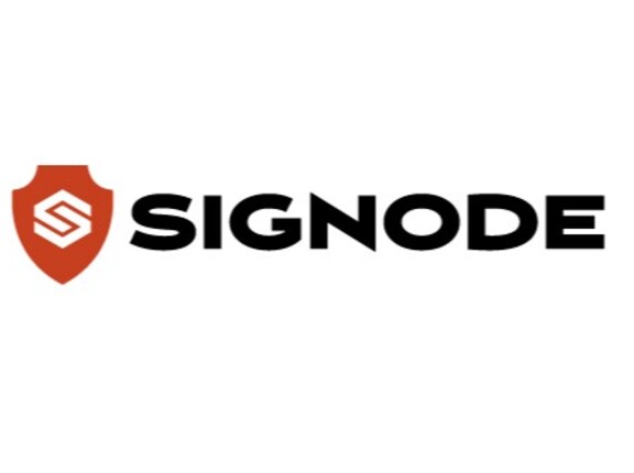 Das Logo des Unternehmens Signode auf weißem Hintergrund.